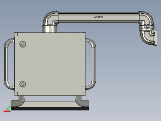 悬臂控制操控箱键盘支架-A1-墙座+90度箱体连接器后视缩略图