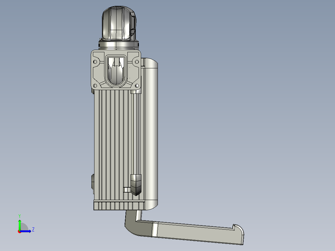 悬臂控制操控箱键盘支架-A1-墙座+90度箱体连接器左视图