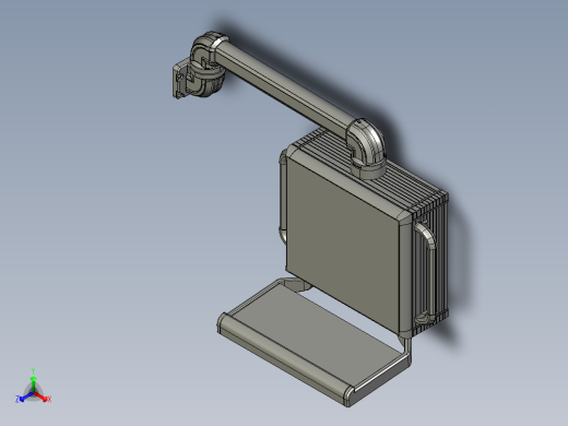 悬臂控制操控箱键盘支架-A1-墙座+90度箱体连接器正等轴测缩略图