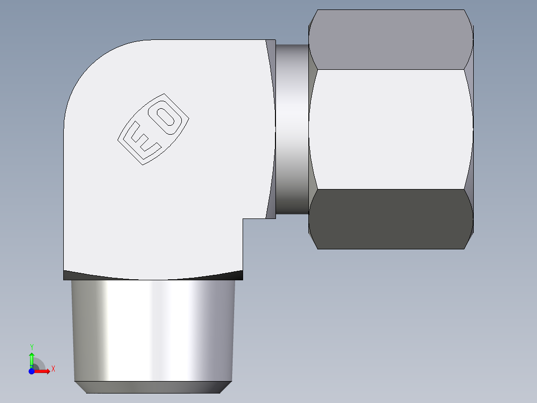 卡套式工业通用硬管接头EO_Male_stud_elbow_WE10SRCF前视图