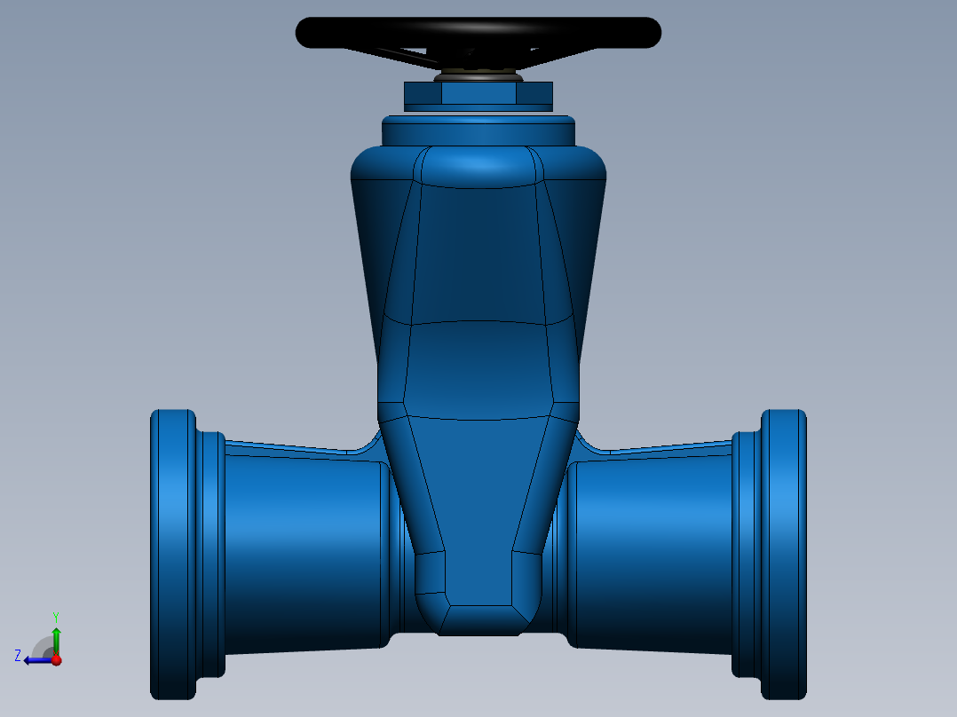 胶管阀门右视图