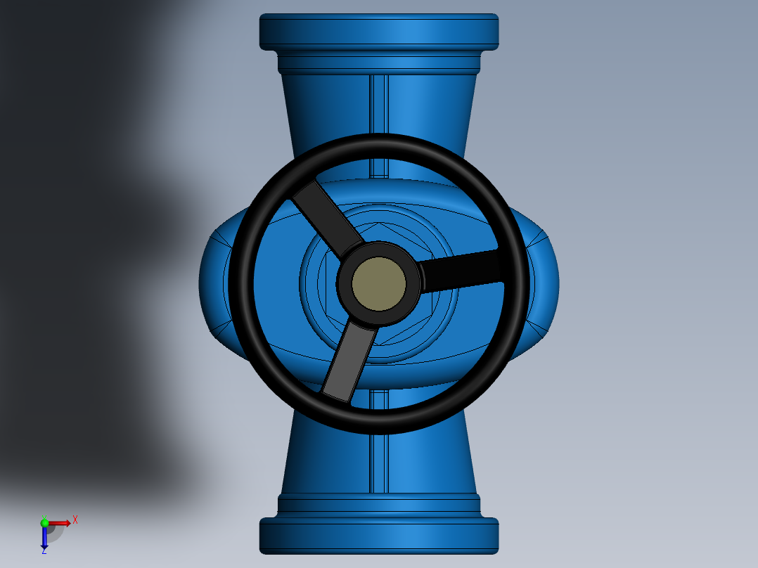 胶管阀门俯视图