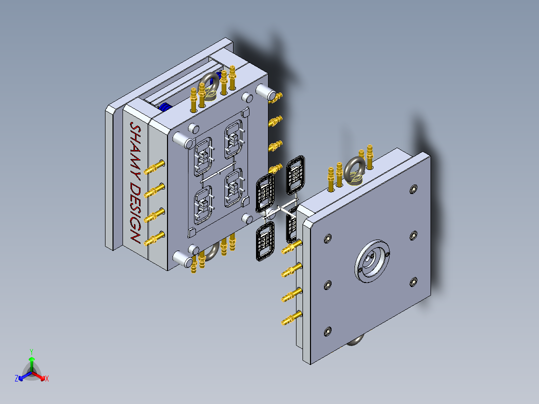 塑料注塑模具正等轴测图