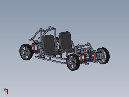 Modular car frame简易模块化车底盘结构3D图纸 Solidworks设计