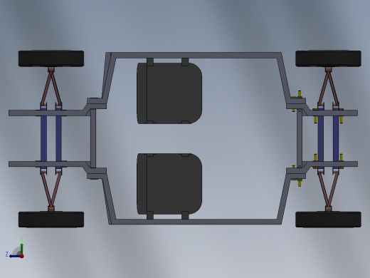 Modular car frame简易模块化车底盘结构3D图纸 Solidworks设计右视缩略图