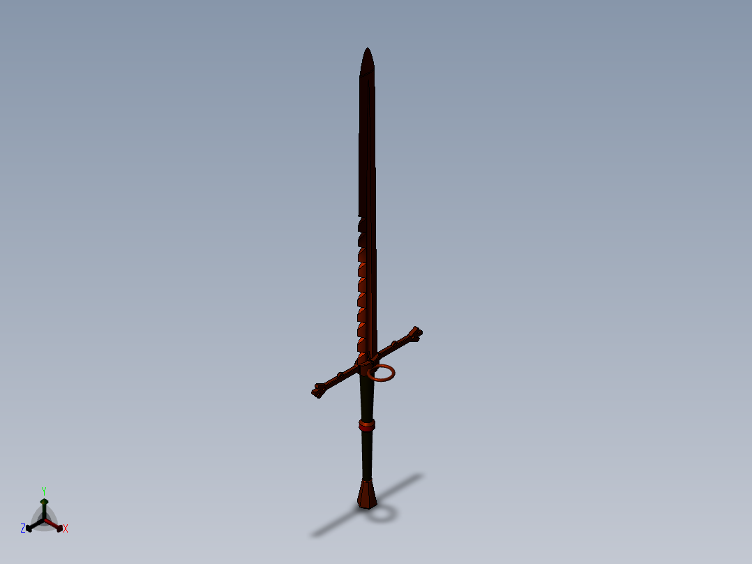 剑、宝剑(39)正等轴测图