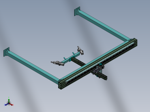 2轴齿轮齿条桁架机械手正等轴测缩略图