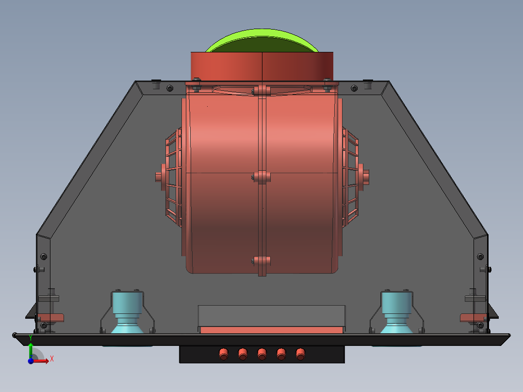 一体式抽油烟机模型sw18可编辑前视图