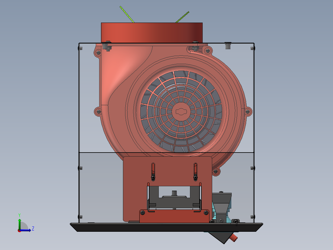 一体式抽油烟机模型sw18可编辑左视图