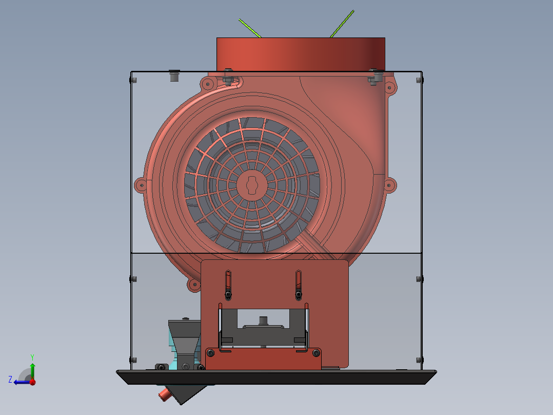 一体式抽油烟机模型sw18可编辑右视图