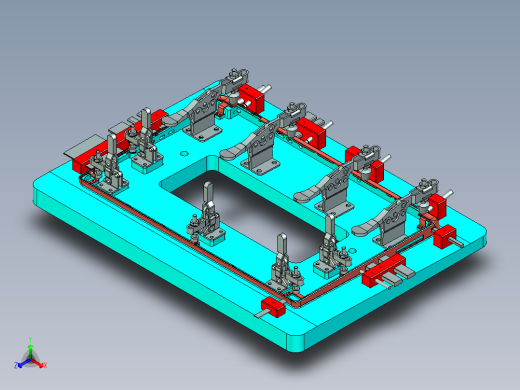 屏幕金属中框成品测四周侧孔检具模型