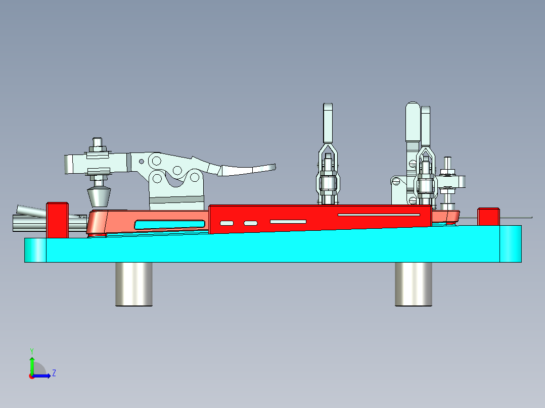 屏幕金属中框成品测四周侧孔检具模型左视图