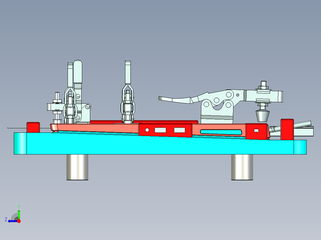 屏幕金属中框成品测四周侧孔检具模型右视图
