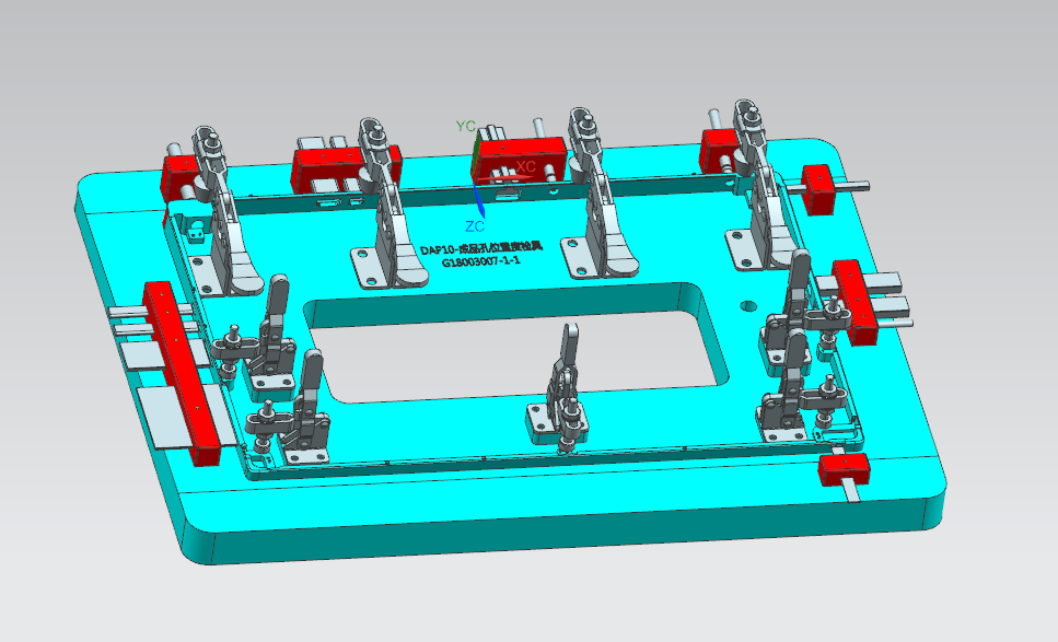 屏幕金属中框成品测四周侧孔检具模型