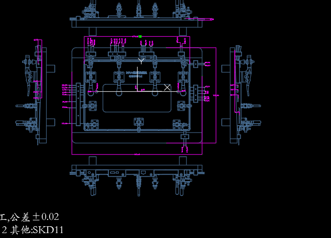 屏幕金属中框成品测四周侧孔检具模型