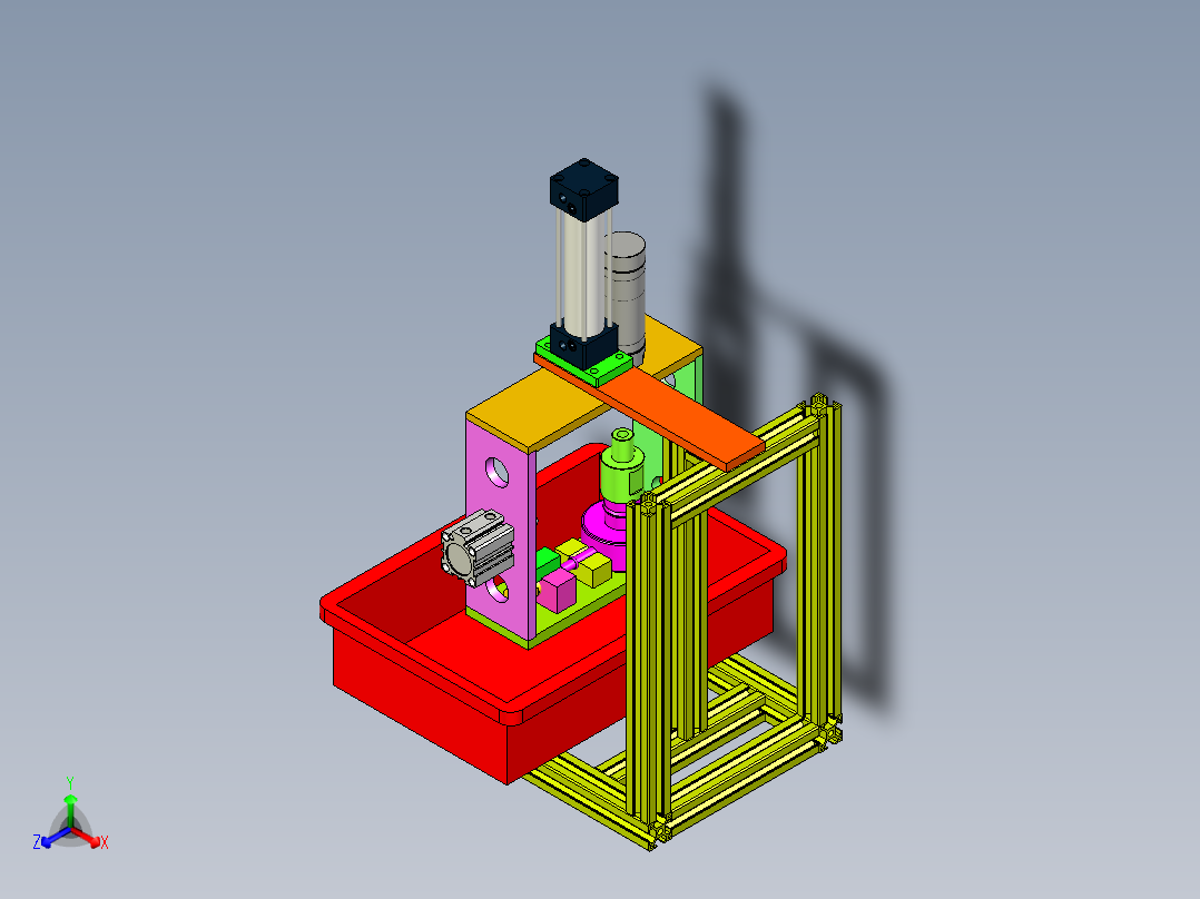 气密性测试滚筒线正等轴测图