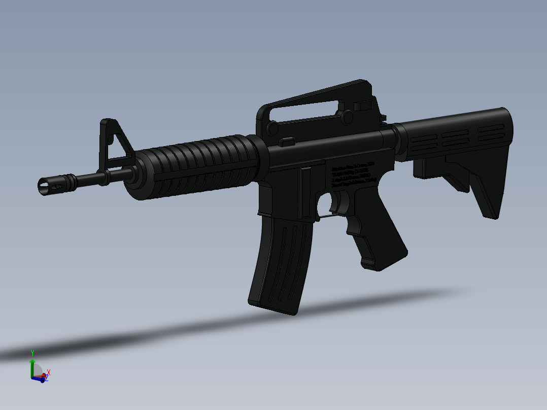 手枪左轮冲锋枪老式狙击步枪设计3D图纸m60-machine-gun（外壳） SW STP主视图