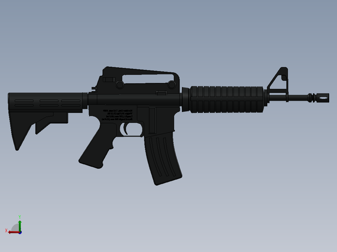 手枪左轮冲锋枪老式狙击步枪设计3D图纸m60-machine-gun（外壳） SW STP后视图