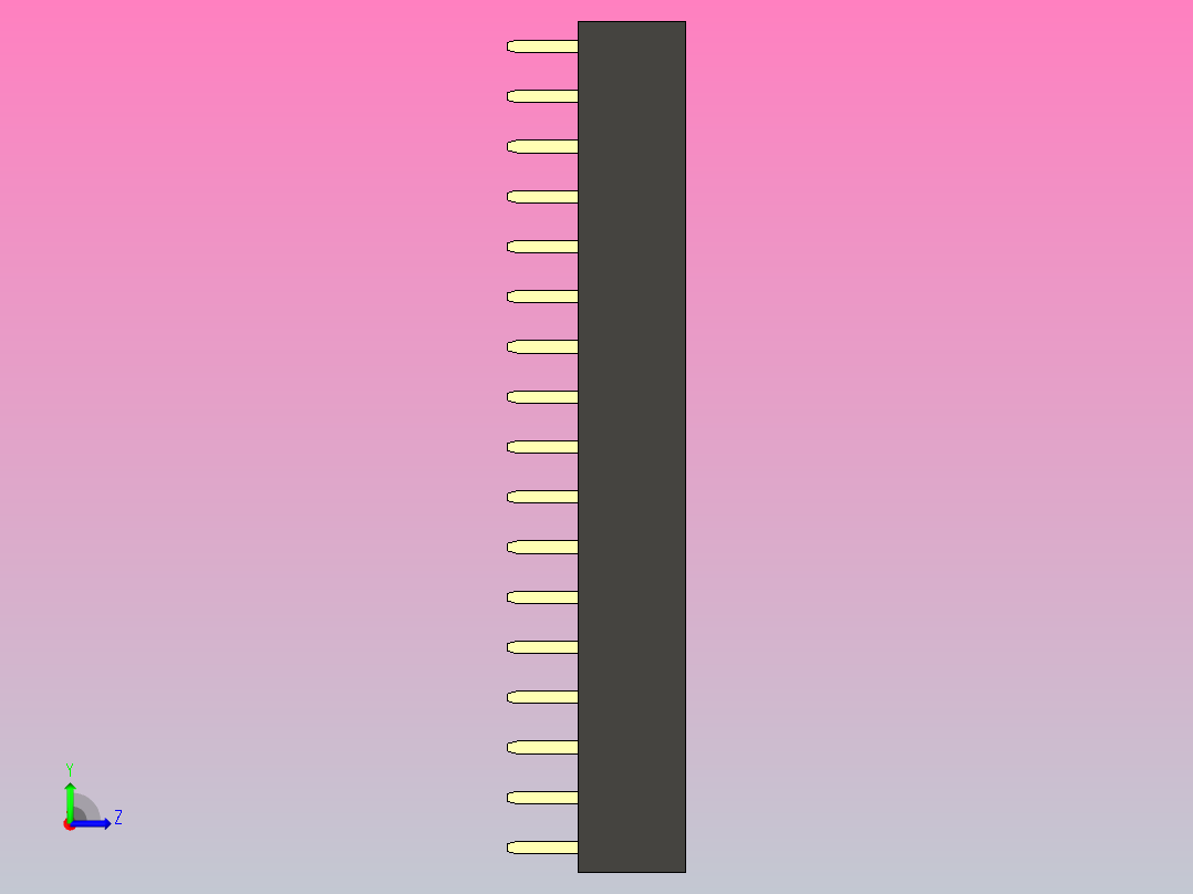 母针头Female_Header_1x17_P2.0_H4.3_straight.step左视图