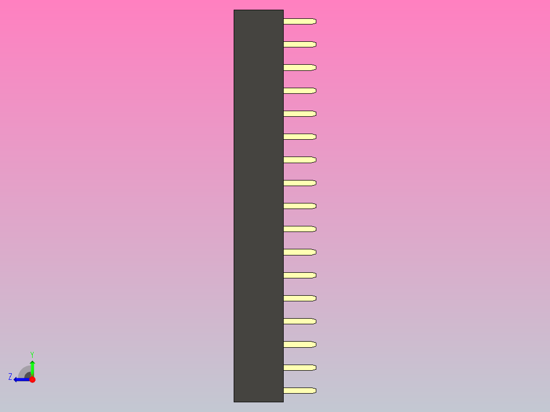 母针头Female_Header_1x17_P2.0_H4.3_straight.step右视图