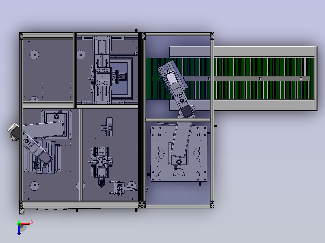 PCB测试机俯视图