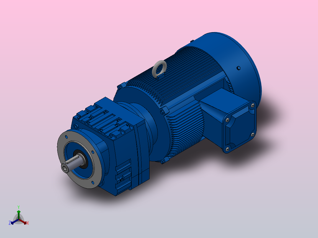 RF17法兰轴伸式安装斜齿轮减速机RF17-Y0.55-4P-80-M1-0°-Φ120主视图
