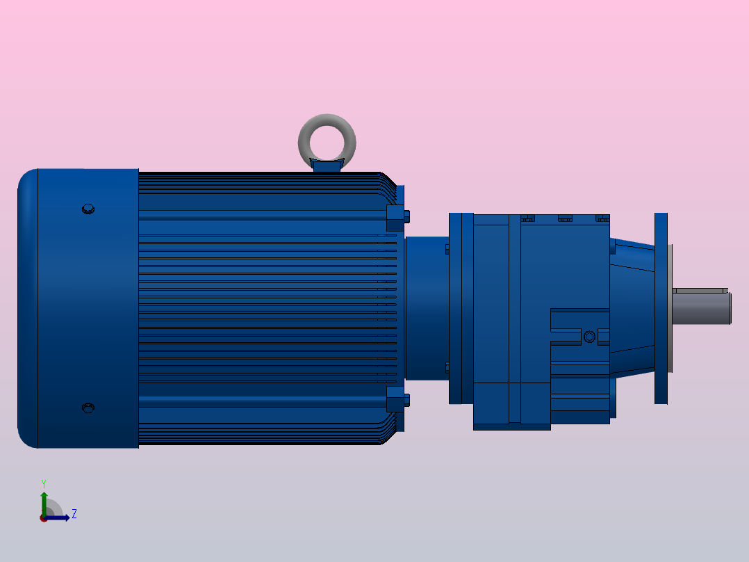 RF17法兰轴伸式安装斜齿轮减速机RF17-Y0.55-4P-80-M1-0°-Φ120左视图