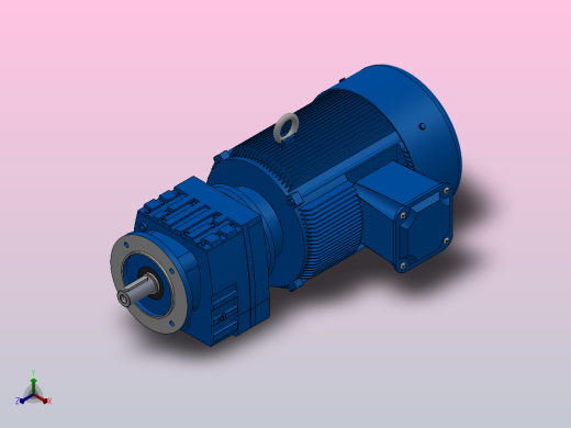 RF17法兰轴伸式安装斜齿轮减速机RF17-Y0.55-4P-80-M1-0°-Φ120正等轴测缩略图