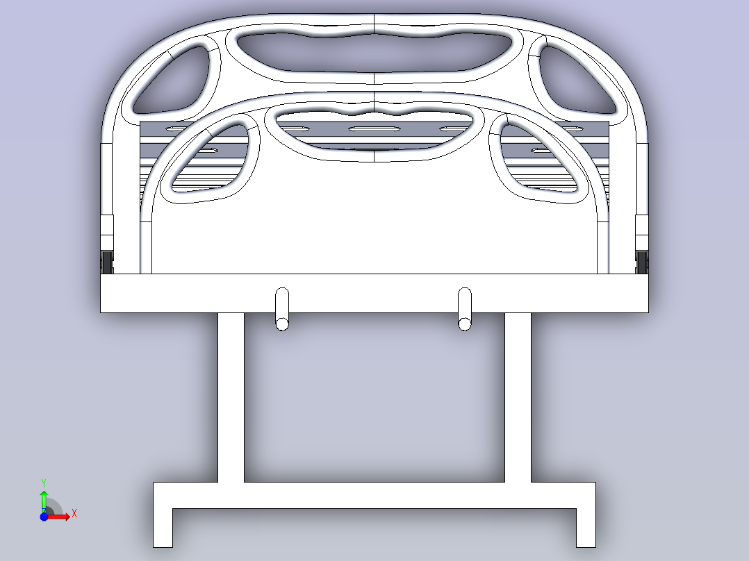 医院简易病床3D模型前视图