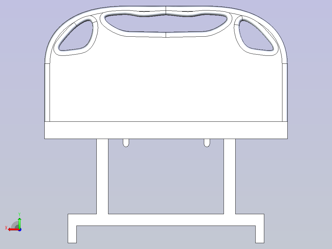 医院简易病床3D模型后视图
