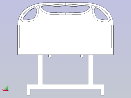 医院简易病床3D模型后视缩略图