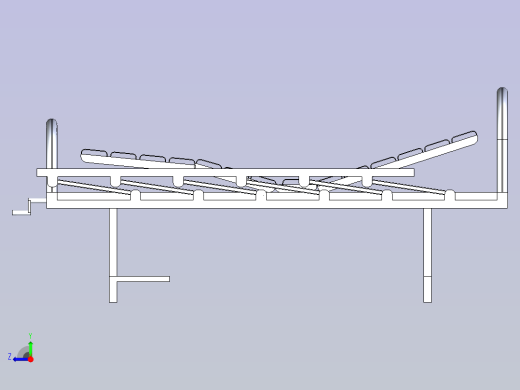 医院简易病床3D模型右视缩略图