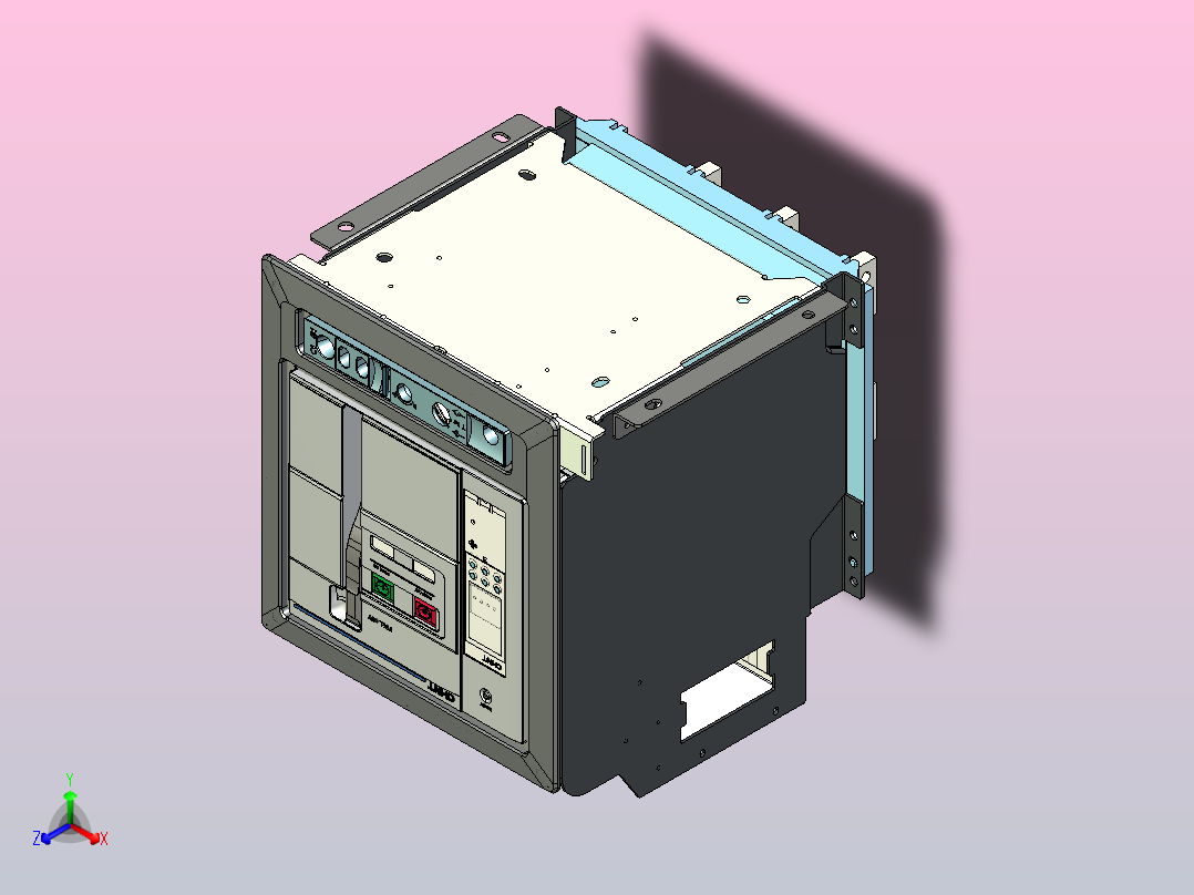 NA8-2500 630A-1600A 3P 抽屉式-垂直接线+门框202409 (1)主视图