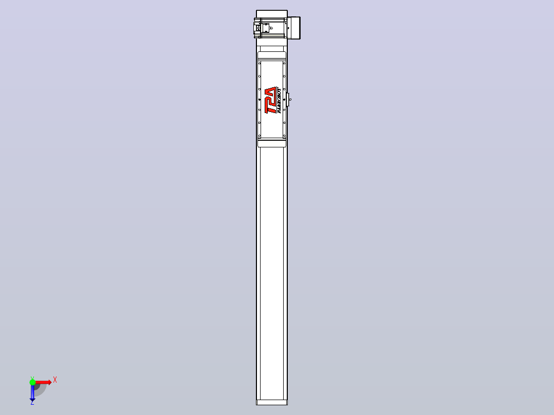 伺服电机集成皮带传动直线执行器TPA-OCB-120-224-L850-LU-P75-N3俯视图
