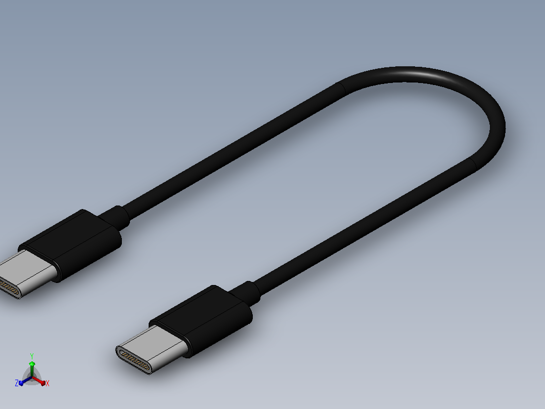 USB电缆主视图