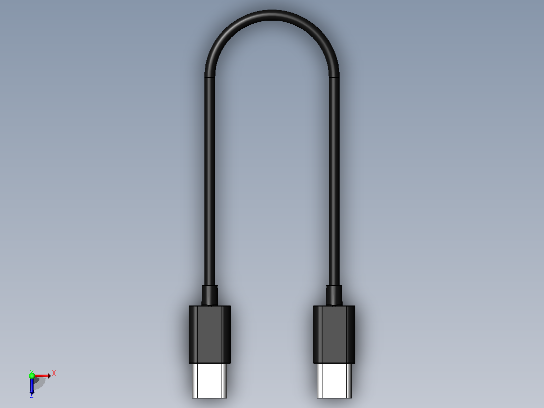 USB电缆俯视图