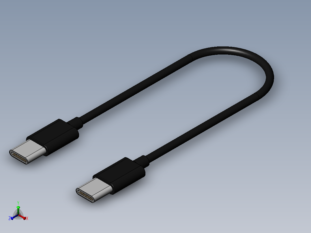 USB电缆正等轴测图