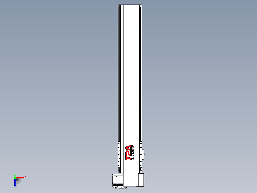 皮带直线轴半封闭可选导轨TPA-HNB-120D-110-L600-RP-Y-P40-N3俯视图