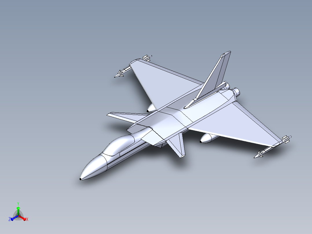 SS-211 Wcraft战斗机简易模型3D图纸主视图