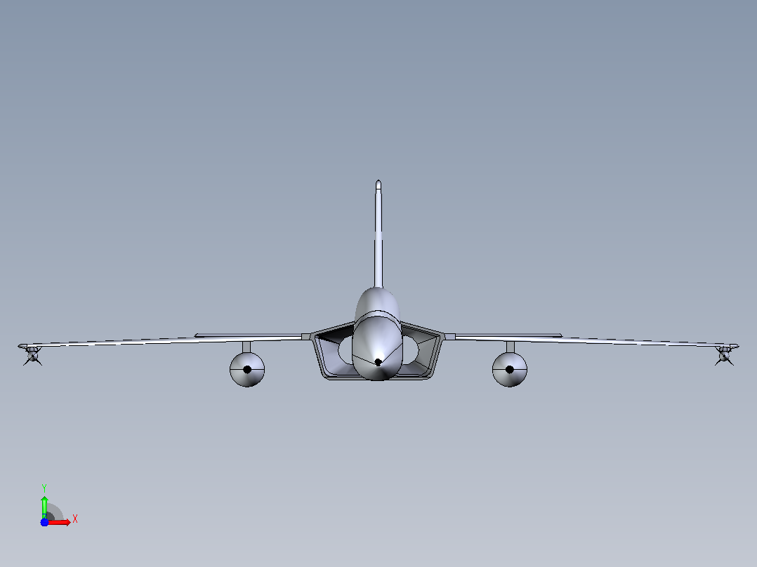 SS-211 Wcraft战斗机简易模型3D图纸前视图