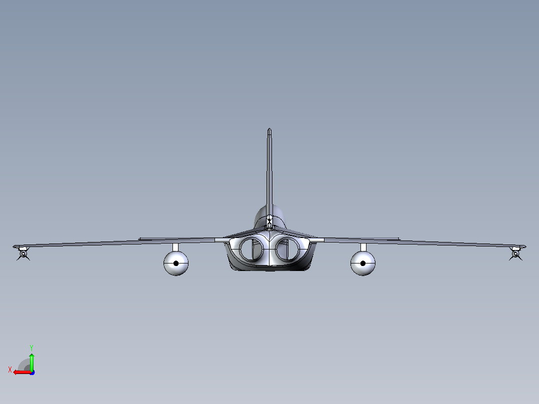 SS-211 Wcraft战斗机简易模型3D图纸后视图