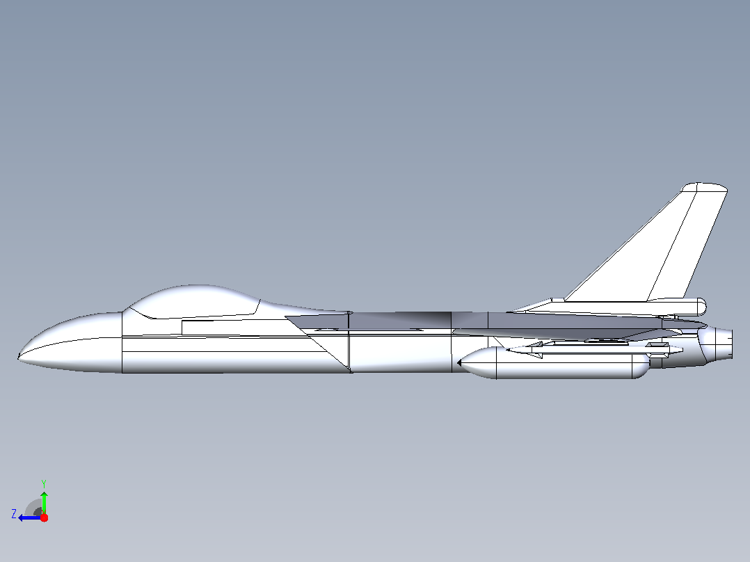 SS-211 Wcraft战斗机简易模型3D图纸右视图