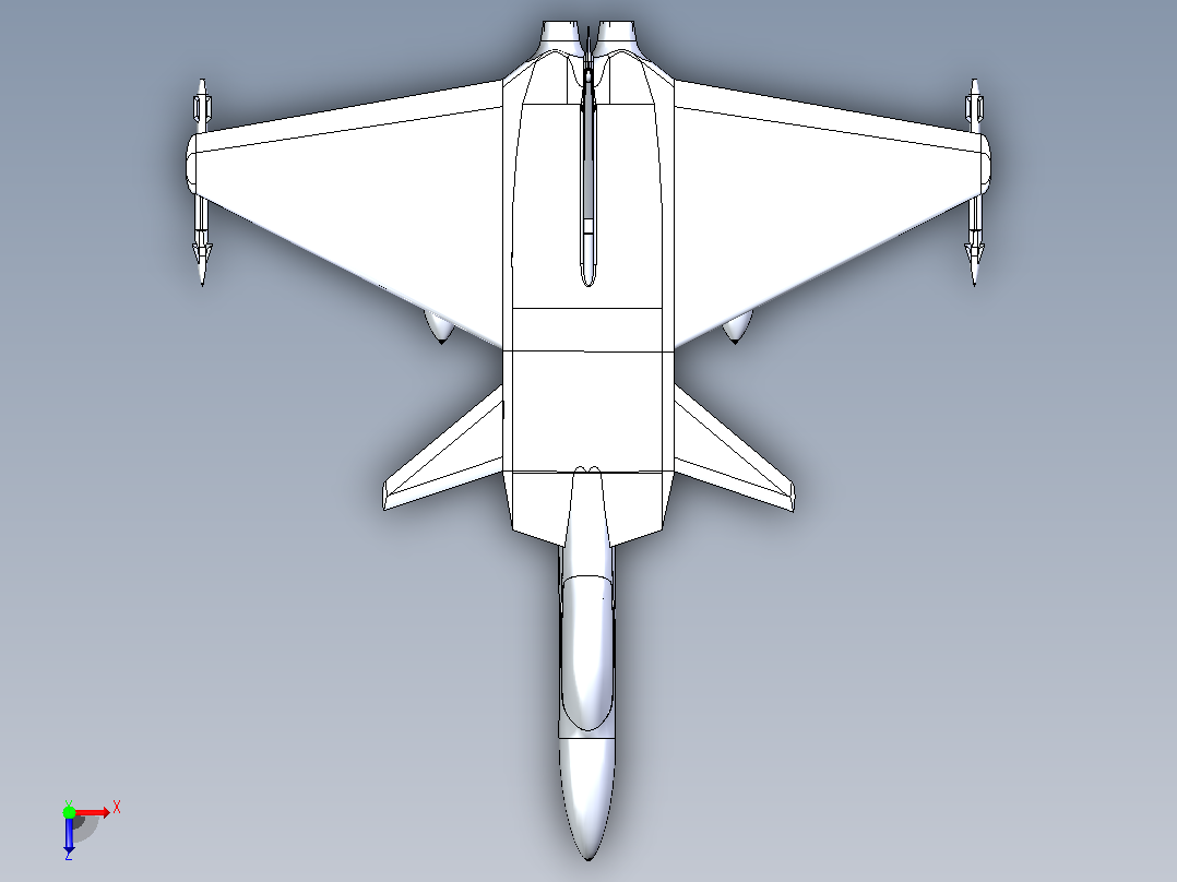 SS-211 Wcraft战斗机简易模型3D图纸俯视图
