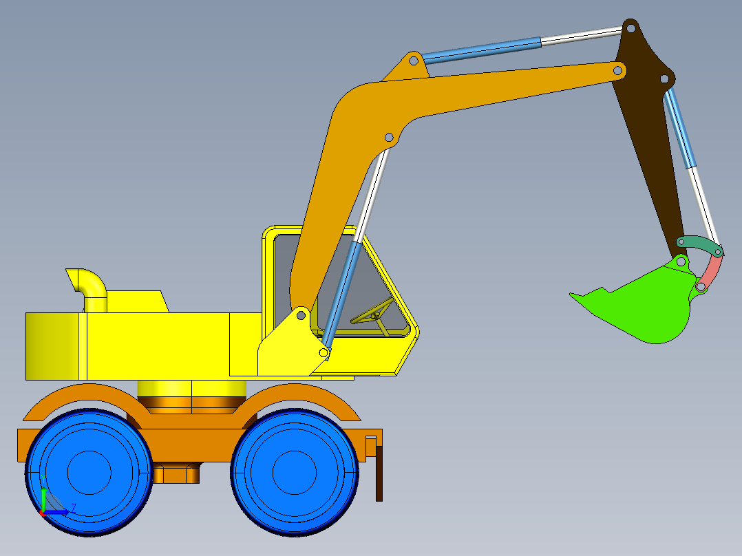 液压挖掘机反铲装置设计（cad+pro+说明书）左视图