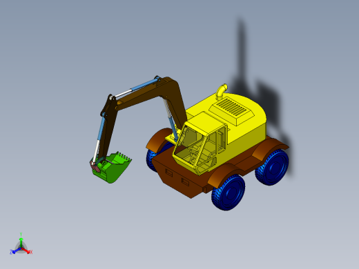 液压挖掘机反铲装置设计（cad+pro+说明书）正等轴测缩略图
