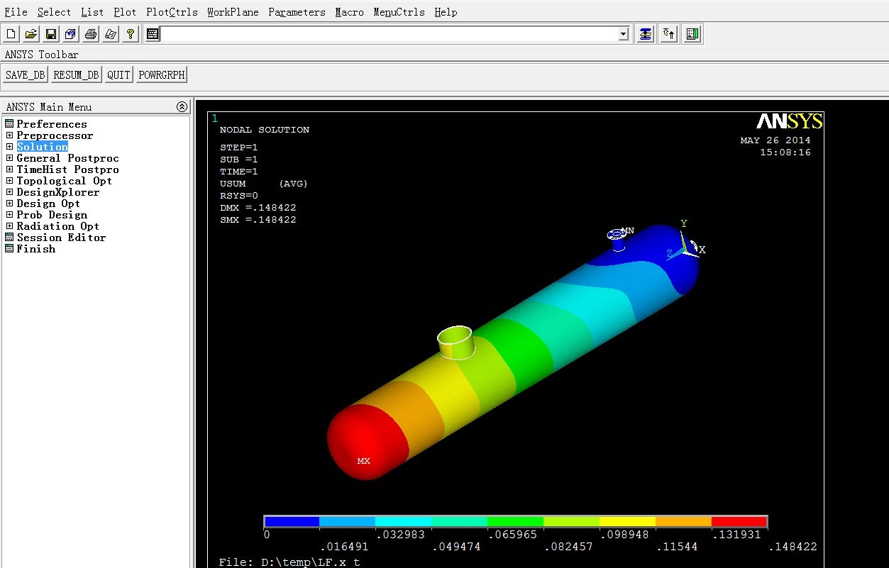 油罐静力分析(模型+分析图片)