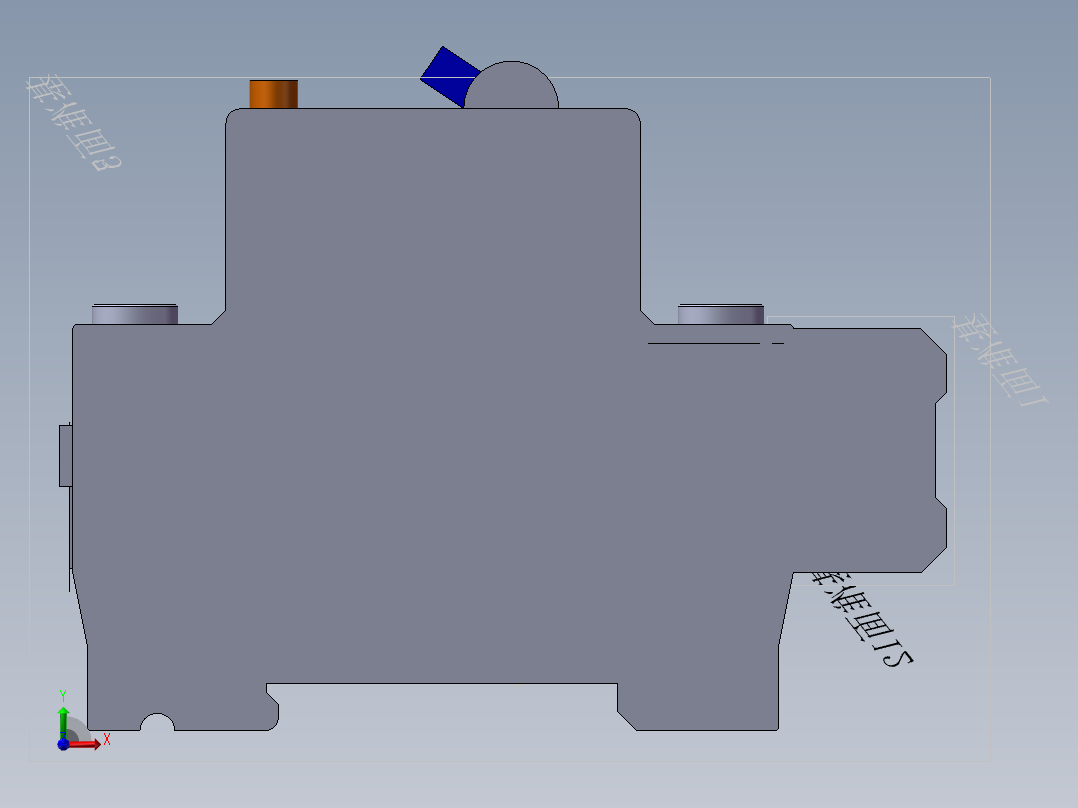 空气开关3d模型前视图