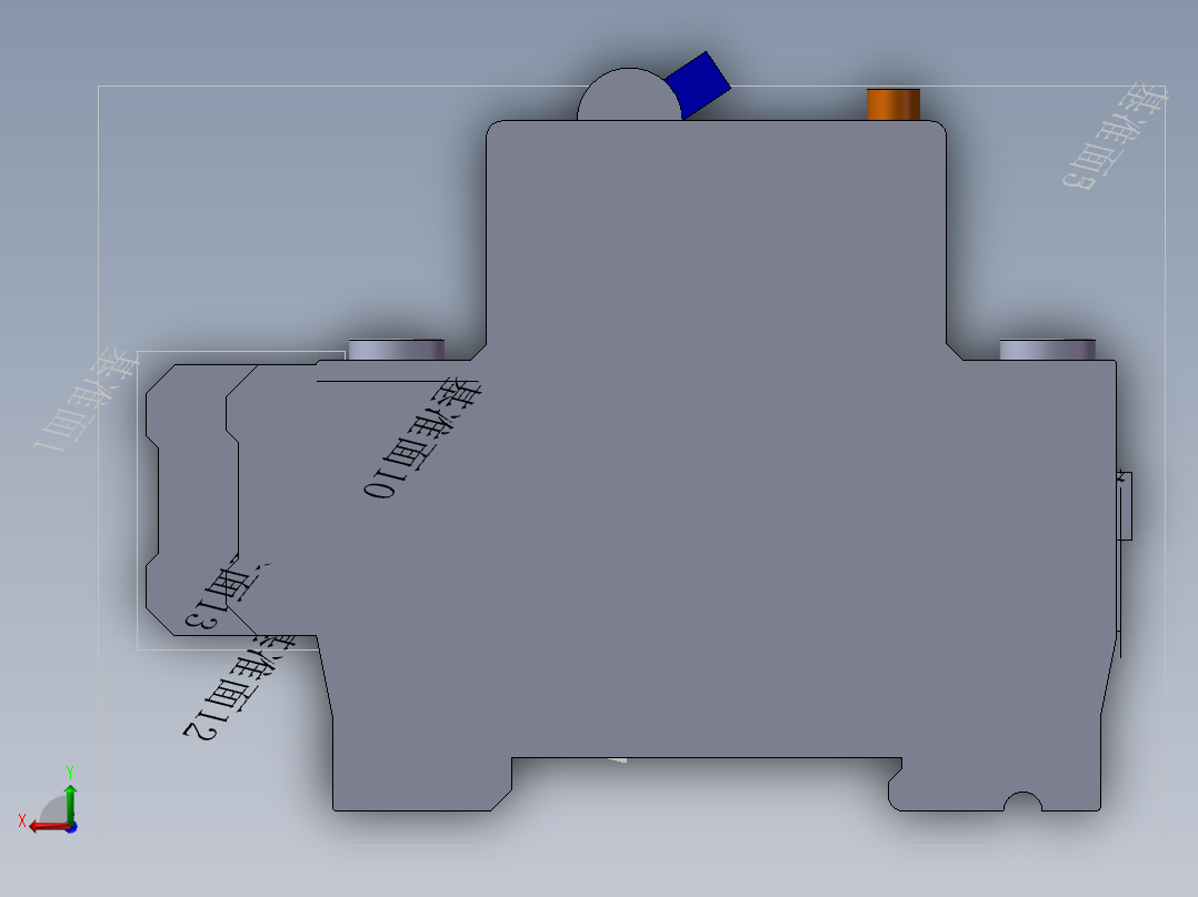 空气开关3d模型后视图