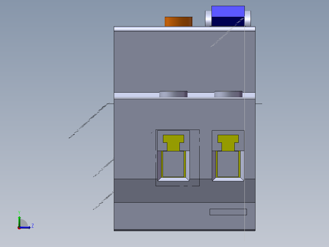空气开关3d模型左视图