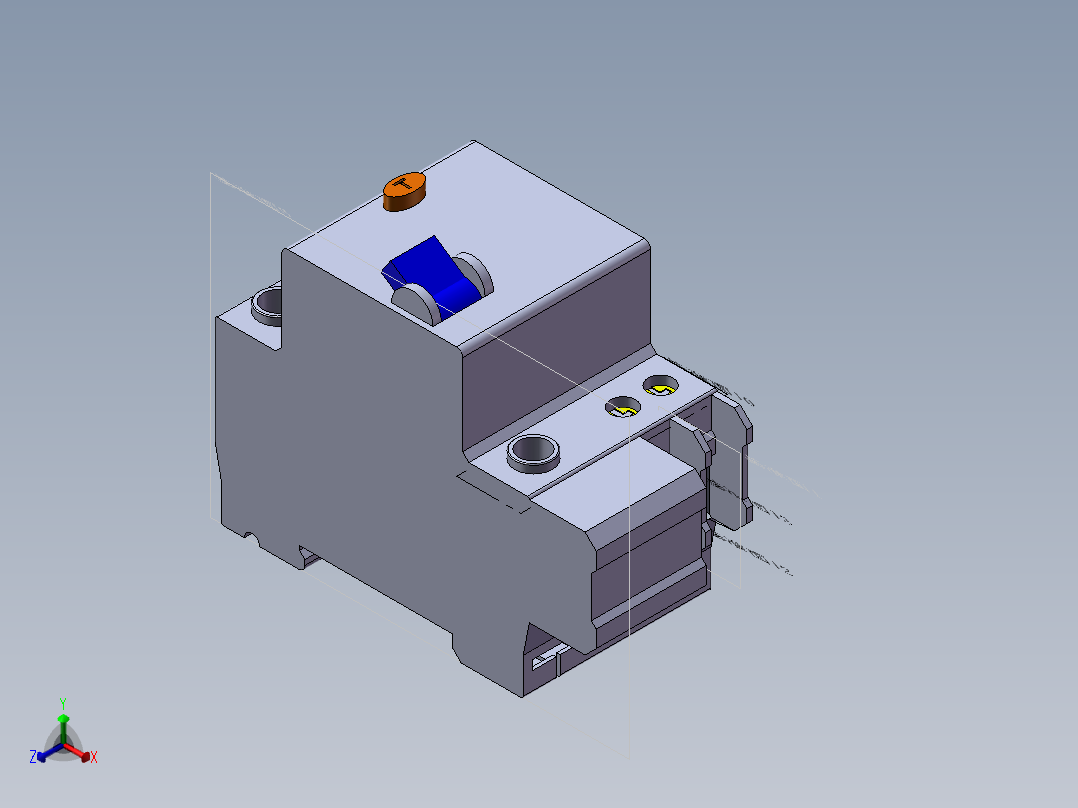 空气开关3d模型正等轴测图